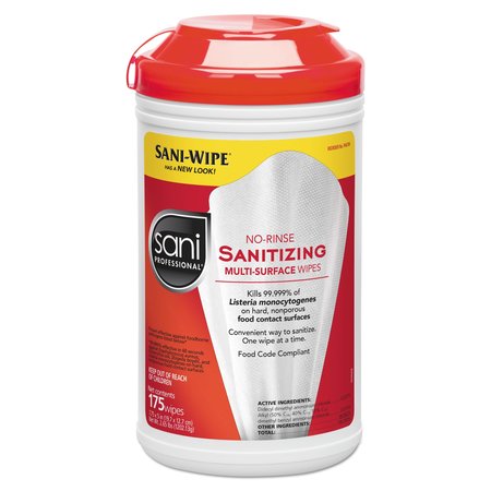 Sani Professional Towels & Wipes, White, 175 Wipes, Unscented, 6 PK P66784